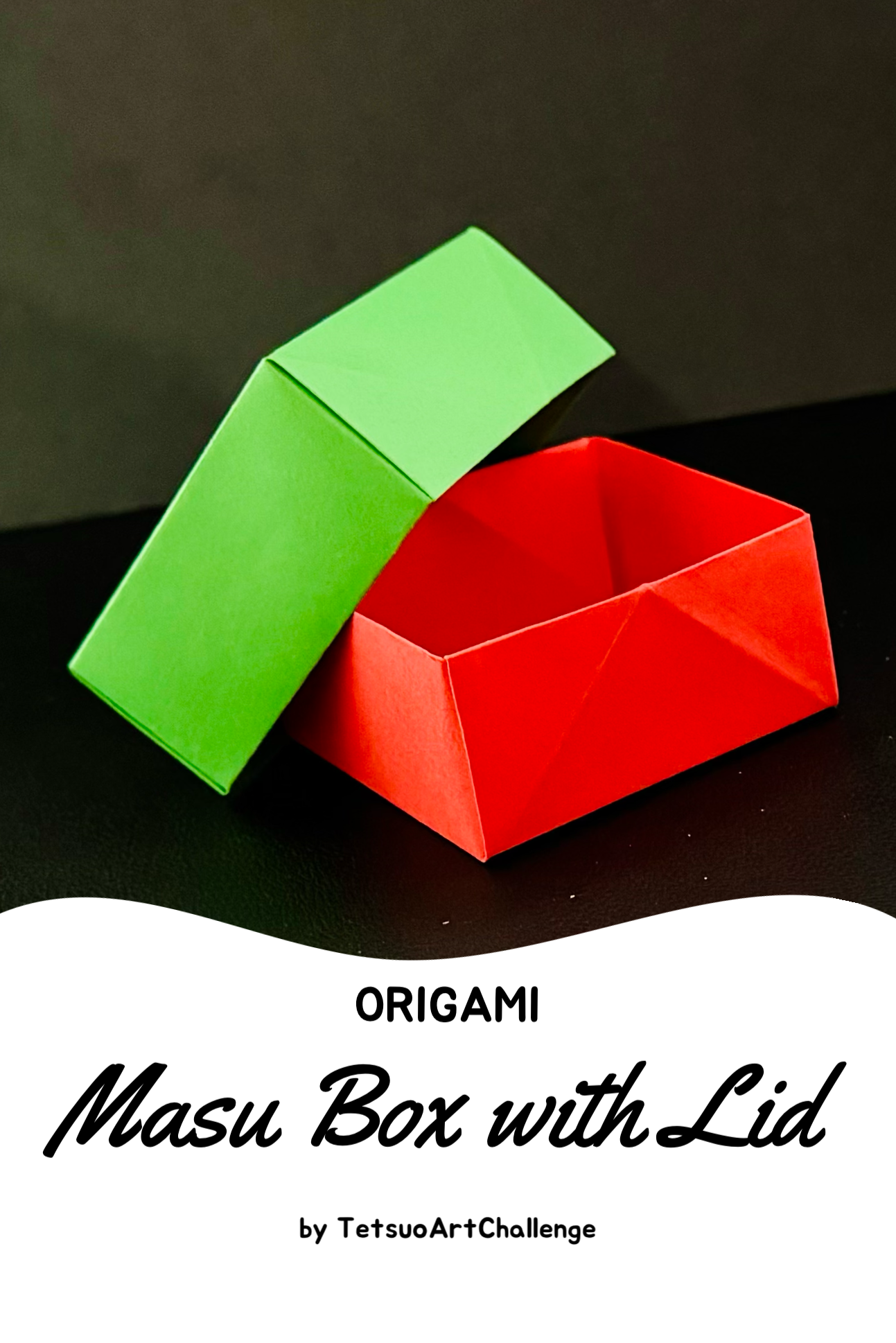 Step by step how to make Origami Masu Box With Lid