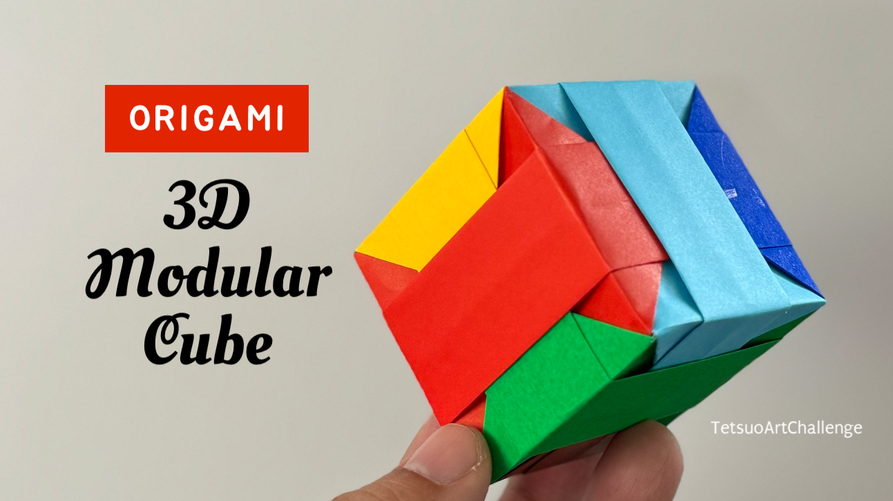 How to Make Origami 3D Modular Cube (Tomoko Fuse) | Relaxing Origami