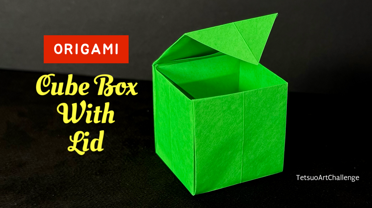 How to Make Origami Cube Box With Lid | No-Glue No-Scissors | Relaxing Origami