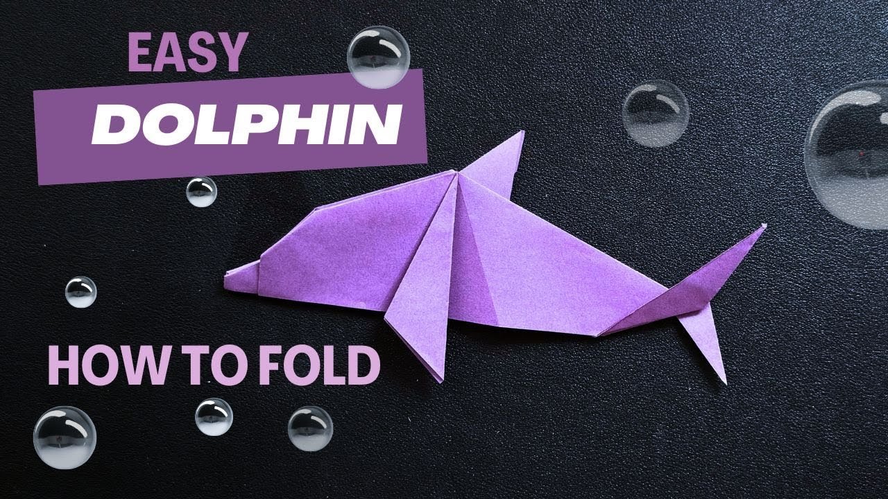 How to Fold Dolphin 2D | Folding Cutting Origami Kirigami