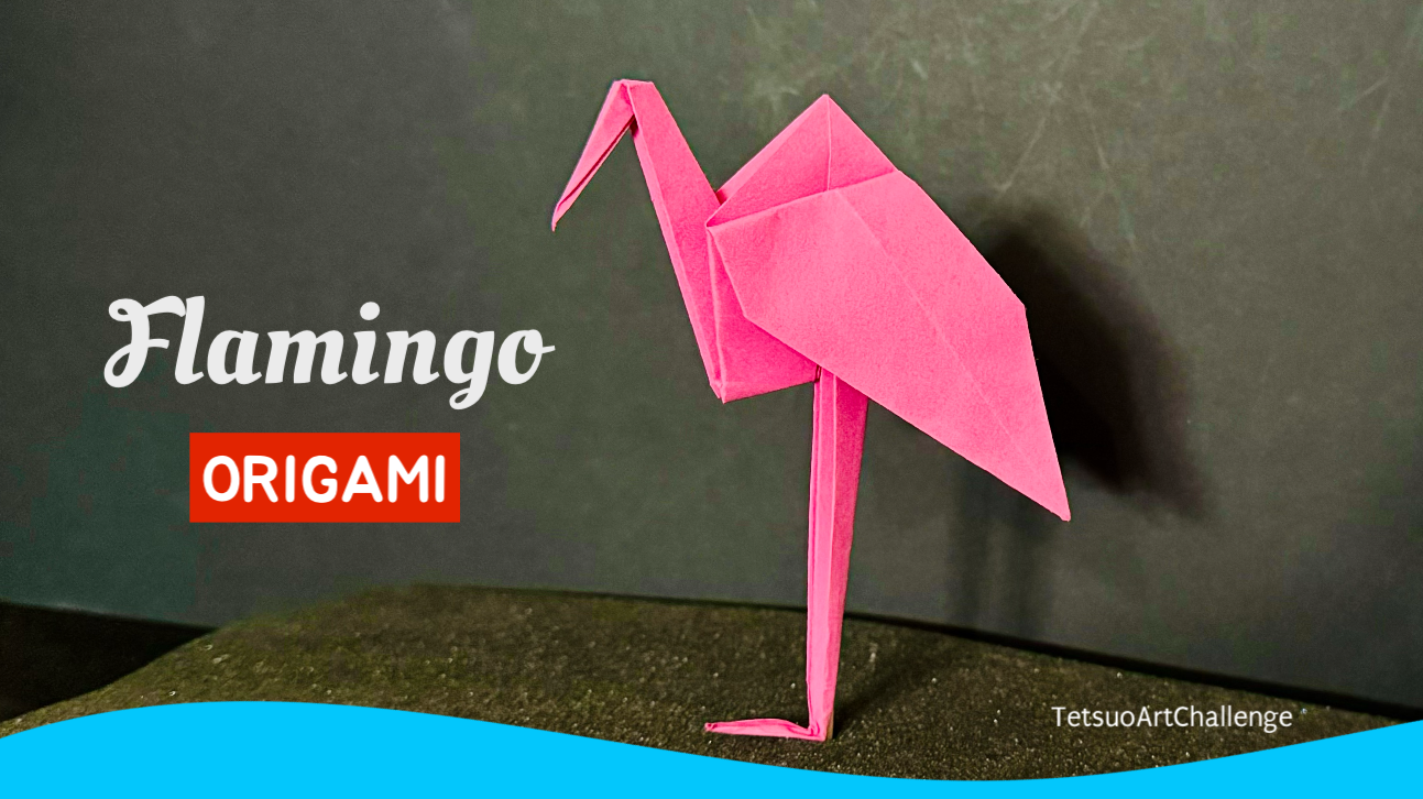 Step by Step How to Make Origami Flamingo | Easy Version